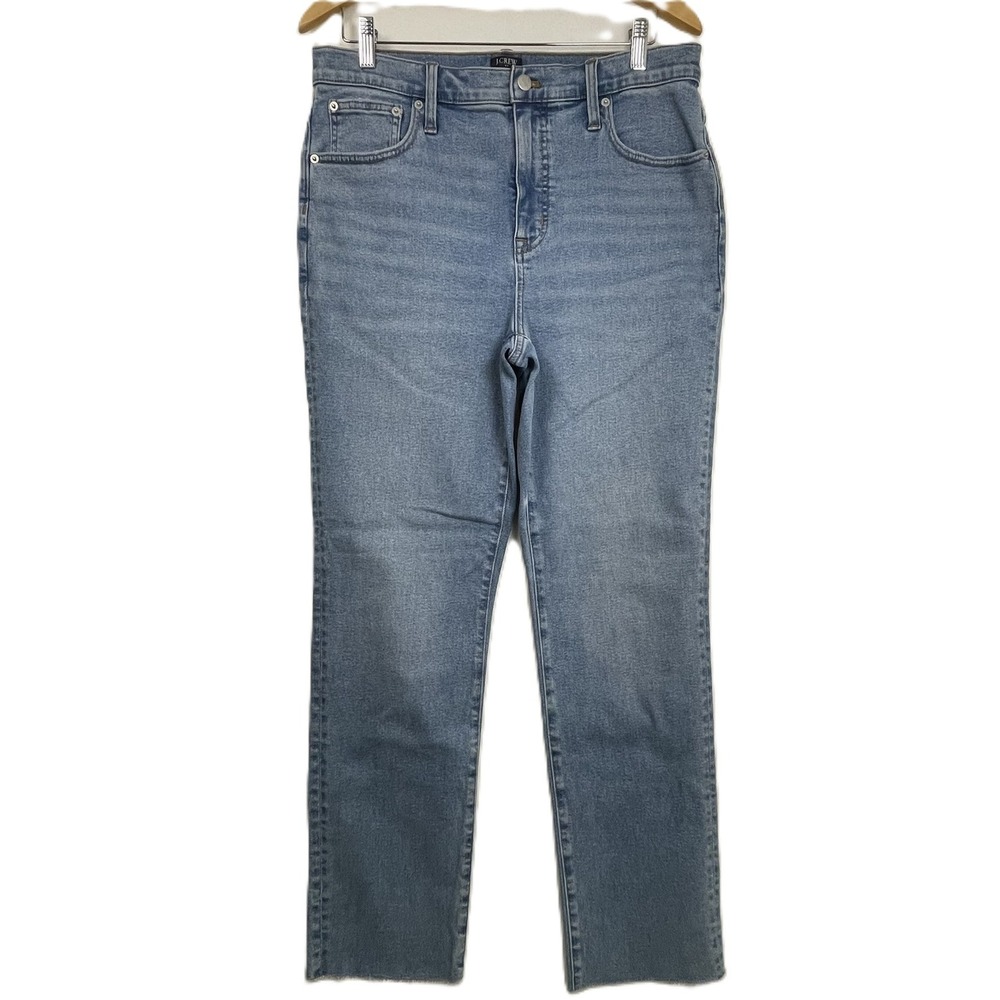 J‎ Crew Size 31T Essential Straight Light Wash Raw Hem Jeans